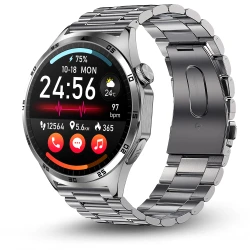 Smartwatch Męski Kardiowatch srebny Proventus MT300 EKG, Ciśnienie, Funkcja Rozmów, Menu PL