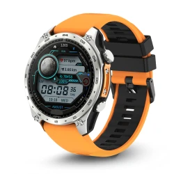 Smartwatch Męski Proventus PTG300Pro srebny -  Funkcja Rozmowy Latarka GPS Wodoodporny IP68 3ATM Menu PL 