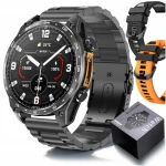 Zestaw 7w1 Smartwatch Męski Zegarek  Proventus PTG300Pro czarny — GPS MAPY 4GB AMOLED IP68 Ciśnienie, Funkcja Rozmów, Menu PL