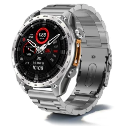 Smartwatch Męski Zegarek  Proventus PTG300Pro srebny — GPS MAPY 4GB AMOLED IP68 Ciśnienie, Funkcja Rozmów, Menu PL 