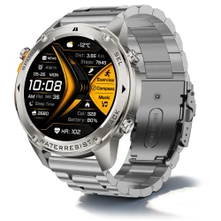 Smartwatch Zegarek Męski PTG56 srebny - Rozmowy Funkcje GPS Wodoodporny 5ATM Menu PL